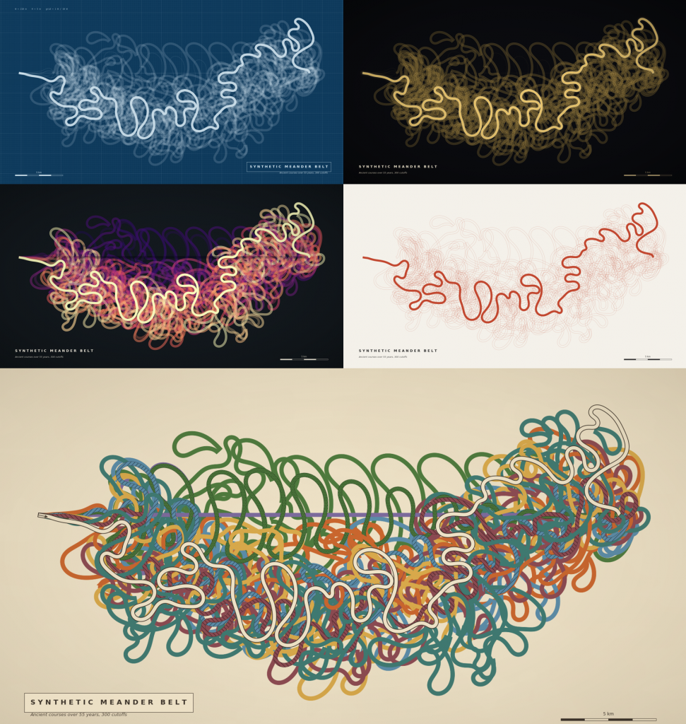 Meander art created by pyRiverBed